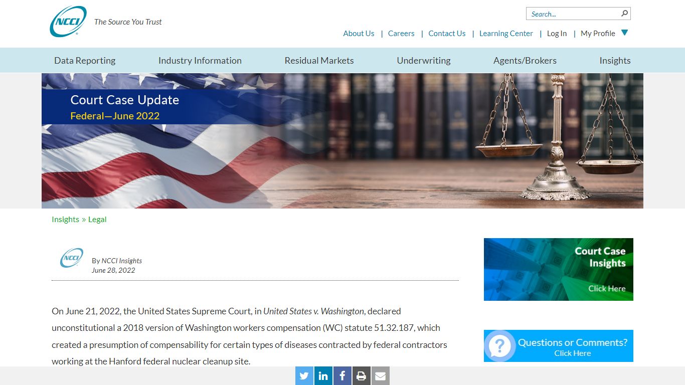 Court Case Update, Federal - June 2022 - ncci.com